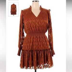 Rust Ruffle Dress